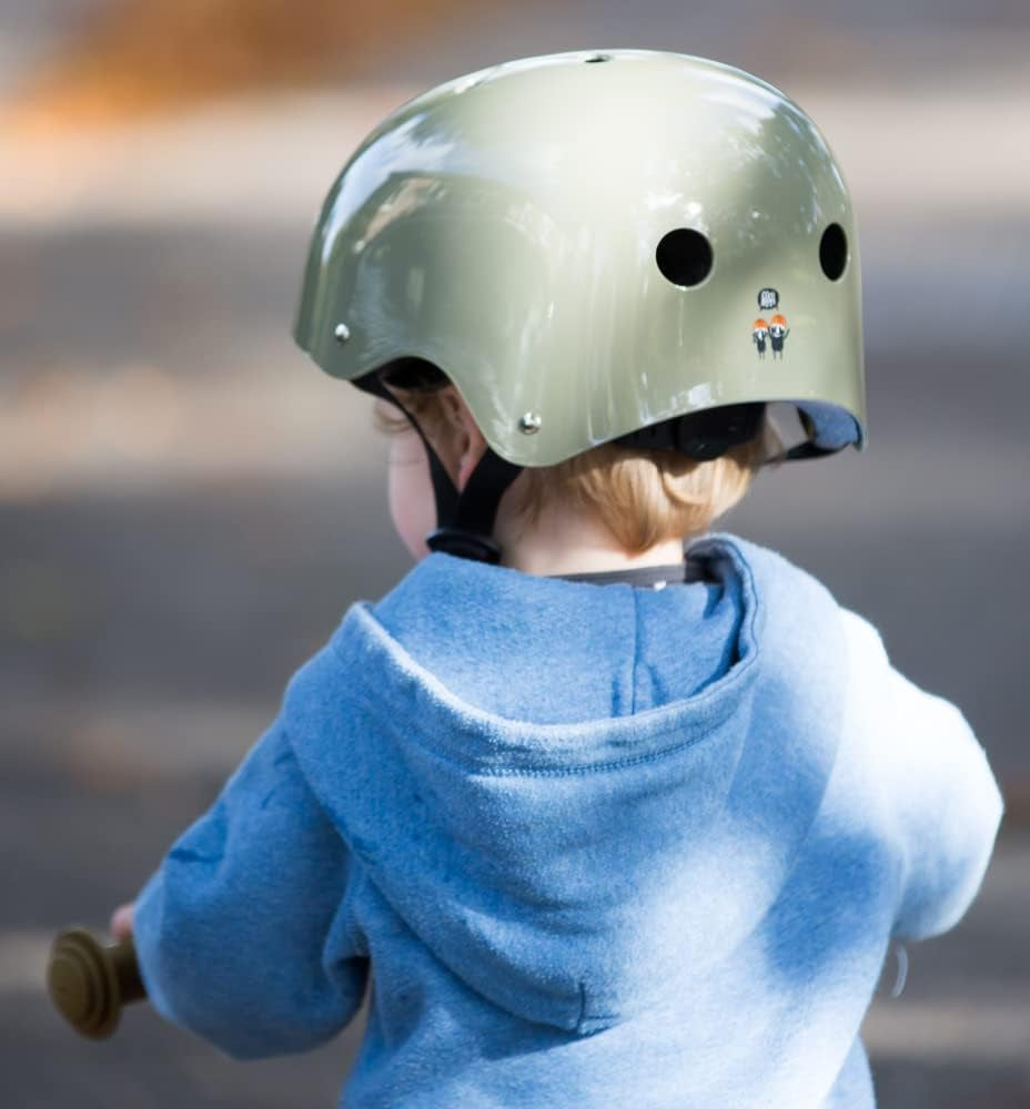 Coconuts Vintage Green Kids Helmet with Magnetic No-Pinch Closure