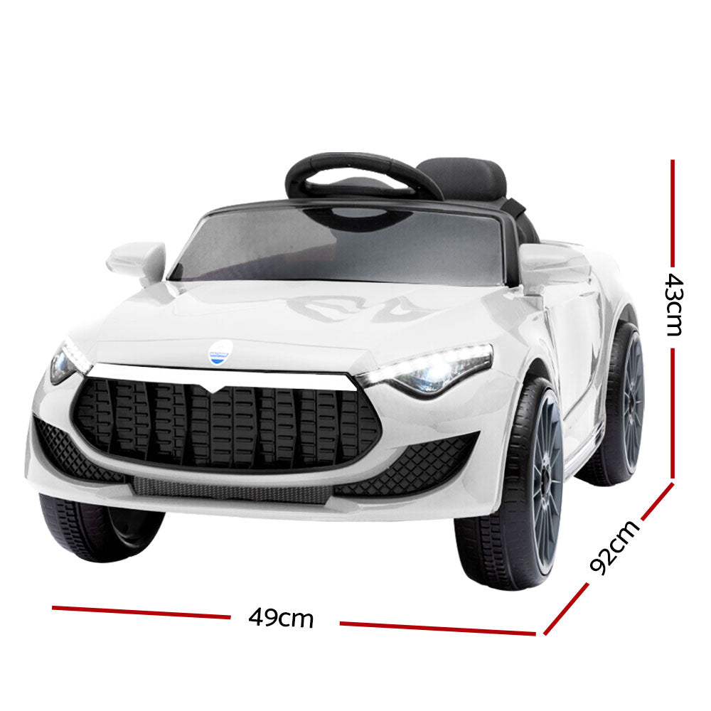 Kids Electric Ride On Car Cars Music Headlight Remote Control 12V - White