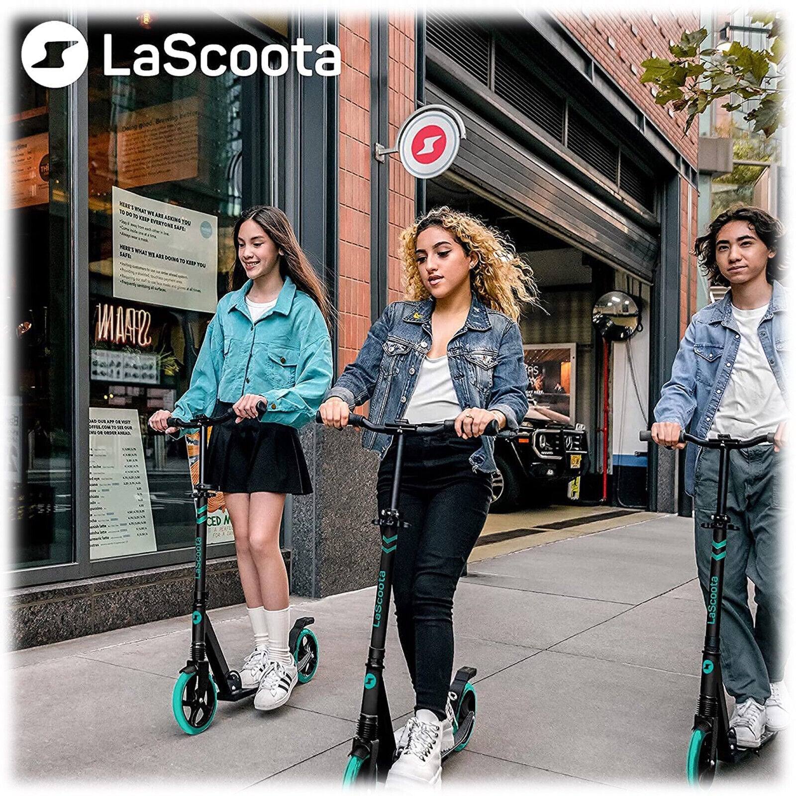 Lascoota Pulse Kick Push Commuter Scooter Teen Adult Aqua