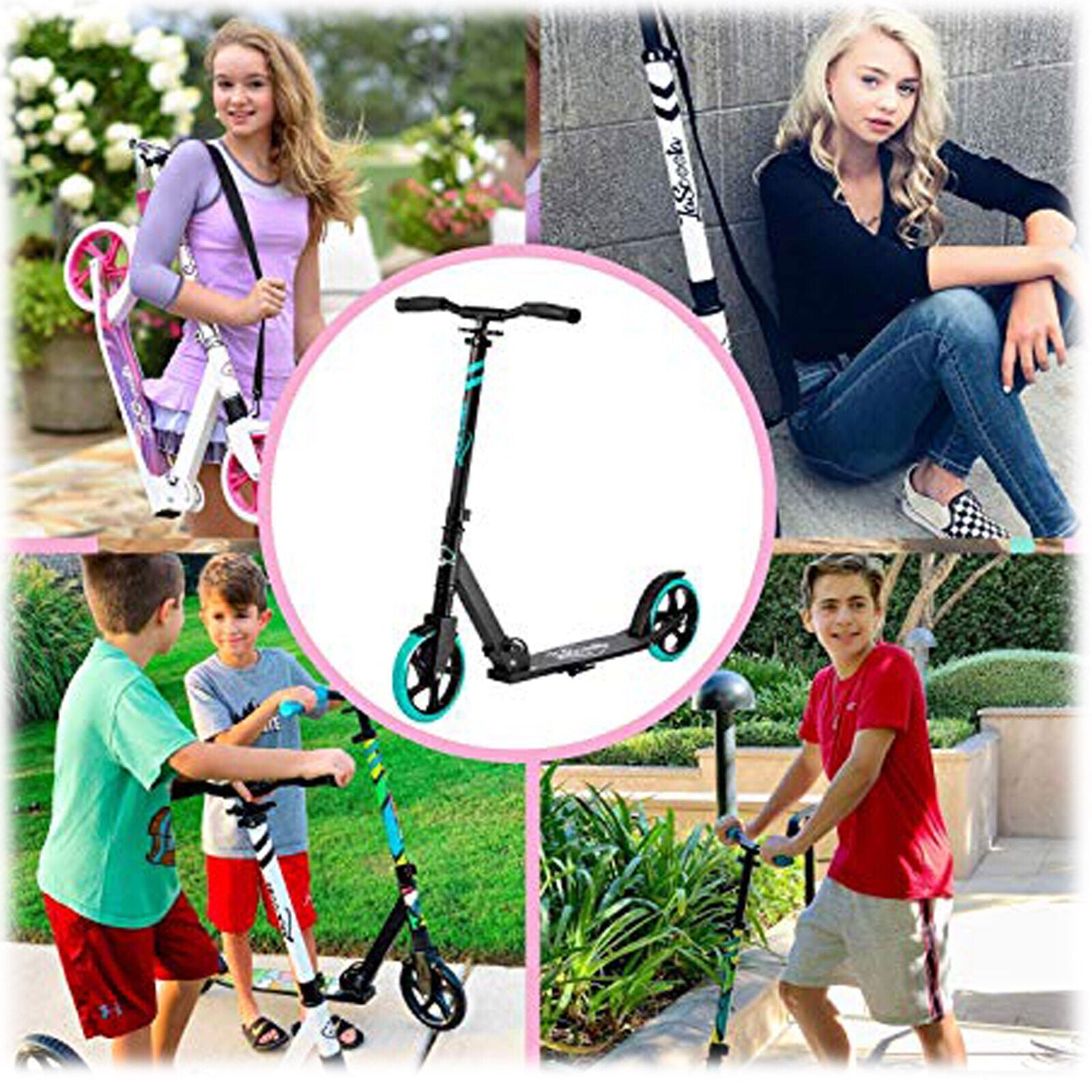 Lascoota Pulse Kick Push Commuter Scooter Teen Adult Plum