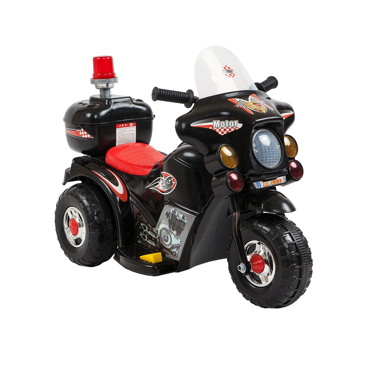 Electric Ride-on Motorcycle Rechargeable - Black