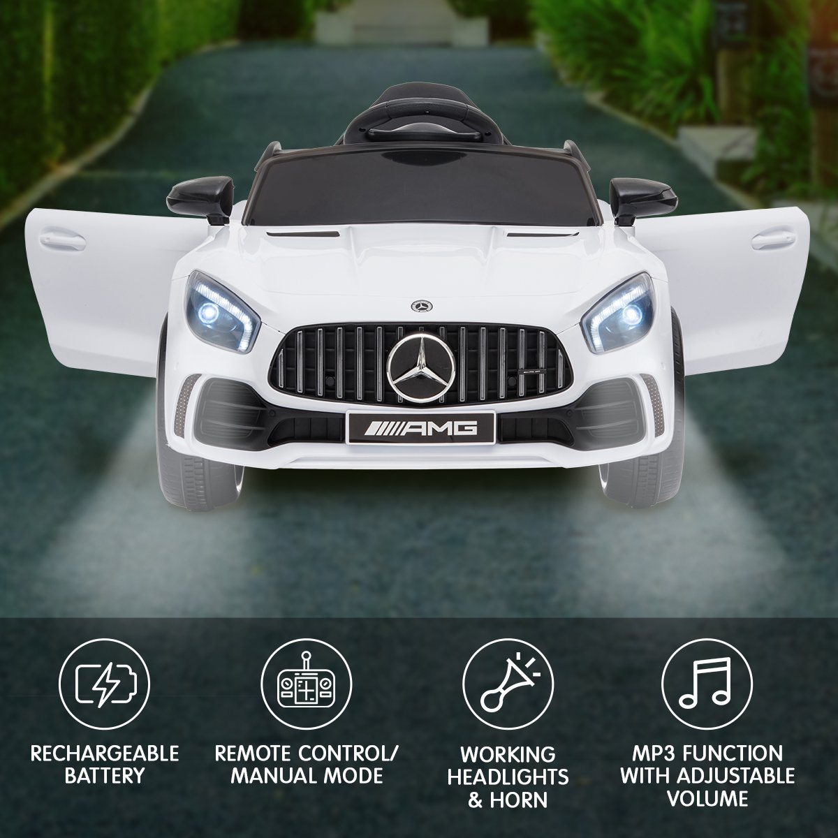 Kahuna Mercedes Benz Licensed Kids Electric Ride On Car Remote Control - White